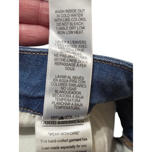 Good American Good Legs Crop Jeans Women's 18 Blue Stretch Skinny A33.4 - Picture 8 of 10